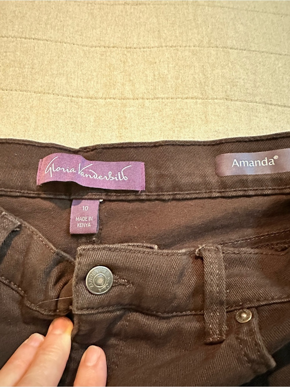 Gloria Vanderbilt Brown 'Amanda' Straight-Leg Pants - Picture 3 of 7